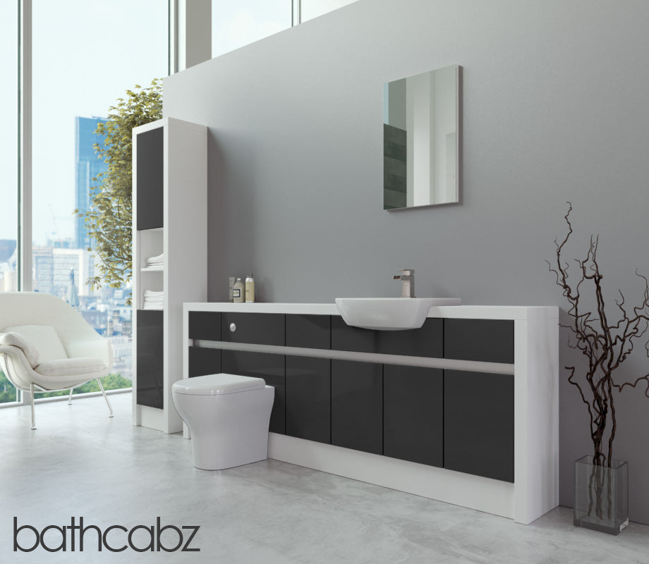 SIDONA WHITE MATT BASE & TALL UNIT BATHROOM FITTED FURNITURE