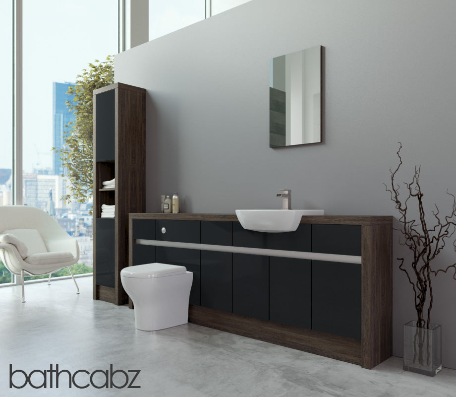 SIDONA MALI WENGE BASE & TALL UNIT BATHROOM FITTED FURNITURE