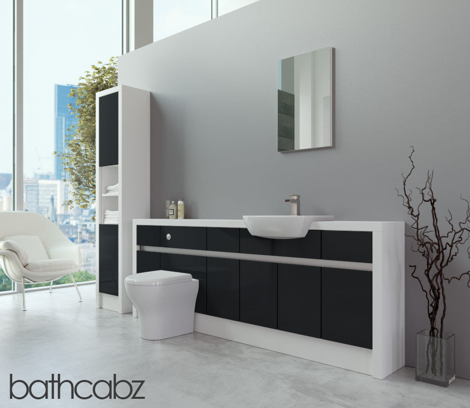 SIDONA WHITE MATT BASE & TALL UNIT BATHROOM FITTED FURNITURE