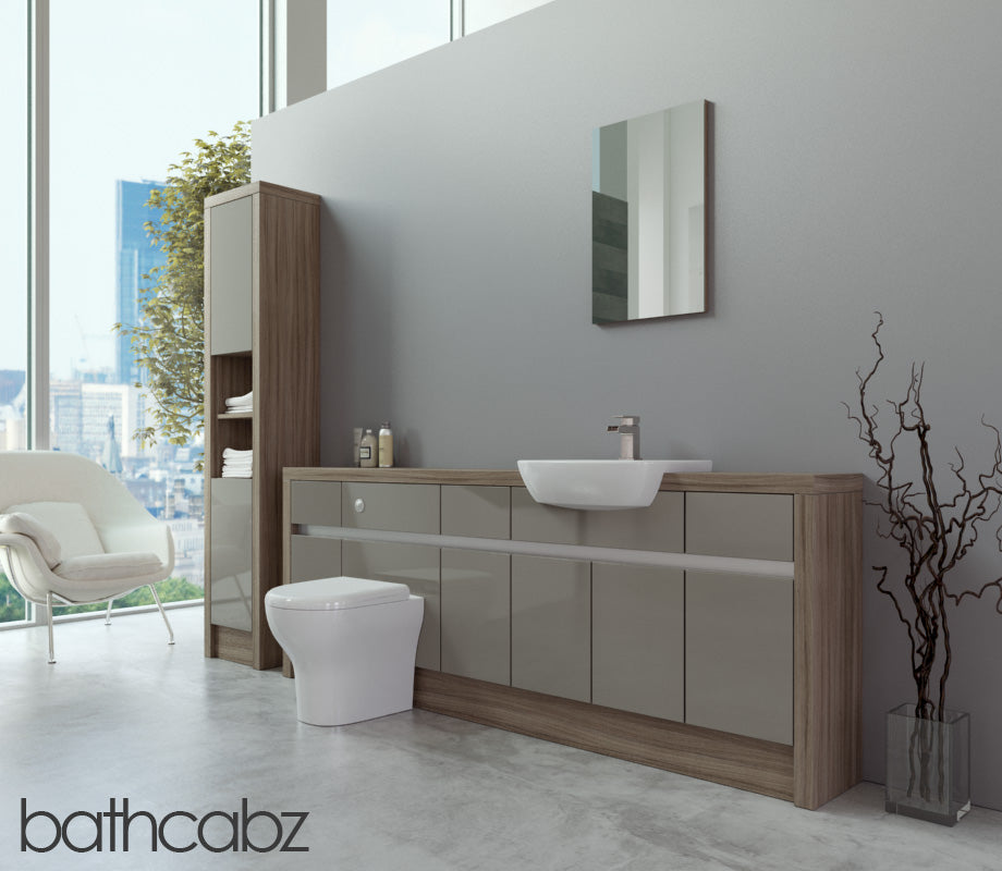 SIDONA DRIFTWOOD BASE & TALL UNIT BATHROOM FITTED FURNITURE