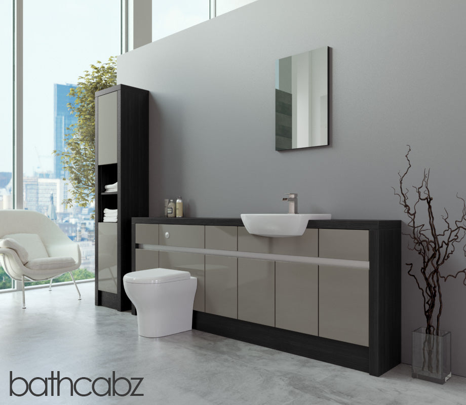 SIDONA HACIENDA BLACK BASE & TALL UNIT BATHROOM FITTED FURNITURE