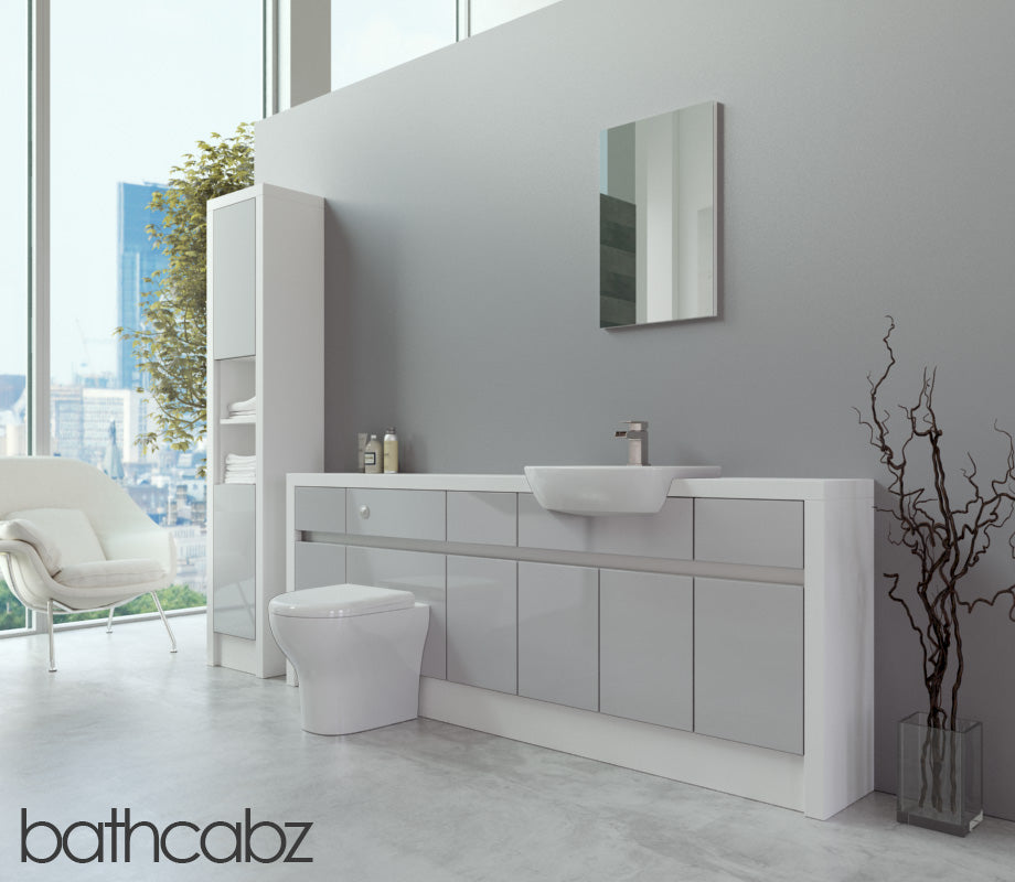 SIDONA WHITE MATT BASE & TALL UNIT BATHROOM FITTED FURNITURE