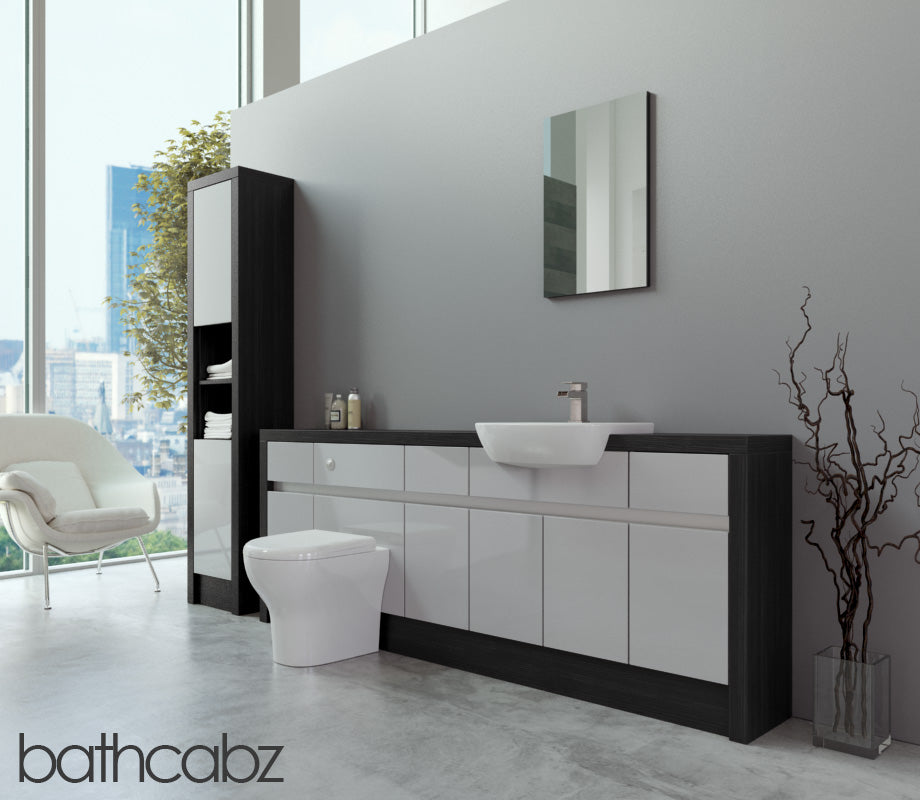 SIDONA HACIENDA BLACK BASE & TALL UNIT BATHROOM FITTED FURNITURE