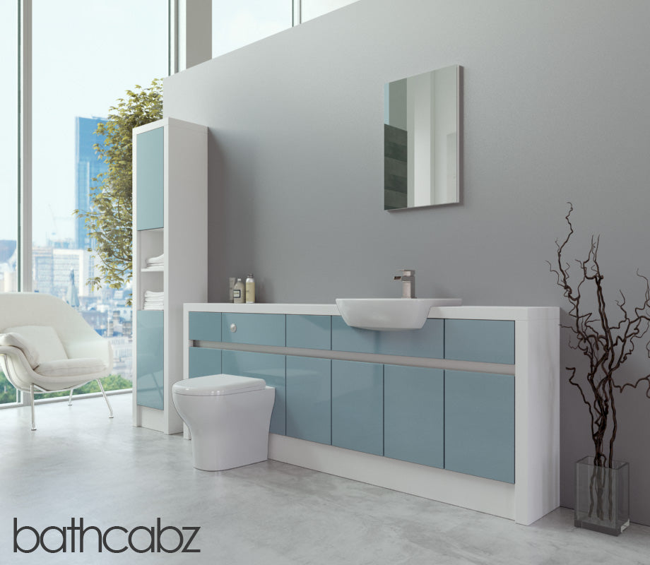 SIDONA WHITE MATT BASE & TALL UNIT BATHROOM FITTED FURNITURE