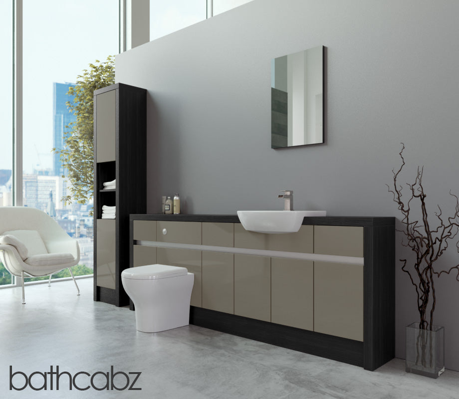 SIDONA HACIENDA BLACK BASE & TALL UNIT BATHROOM FITTED FURNITURE