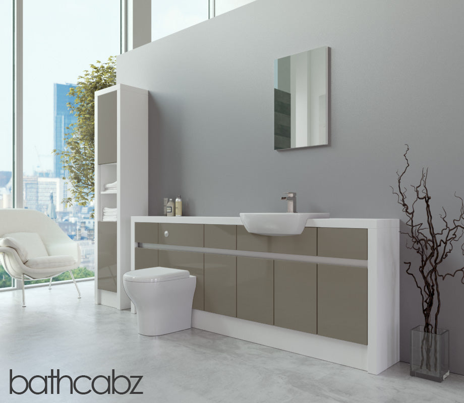 SIDONA WHITE MATT BASE & TALL UNIT BATHROOM FITTED FURNITURE