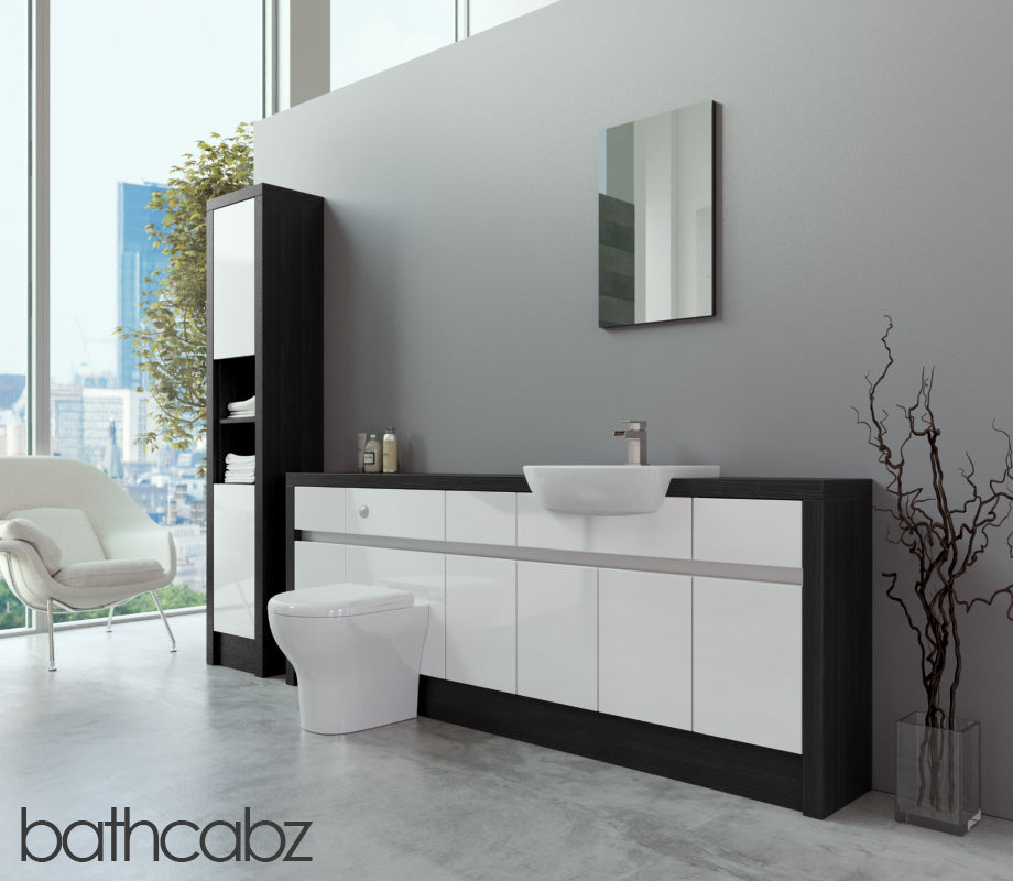 SIDONA HACIENDA BLACK BASE & TALL UNIT BATHROOM FITTED FURNITURE