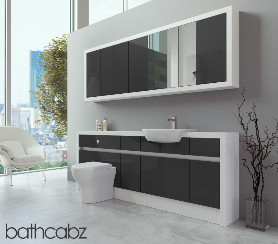 SIDONA WHITE MATT BASE & WALL UNITS BATHROOM FITTED FURNITURE