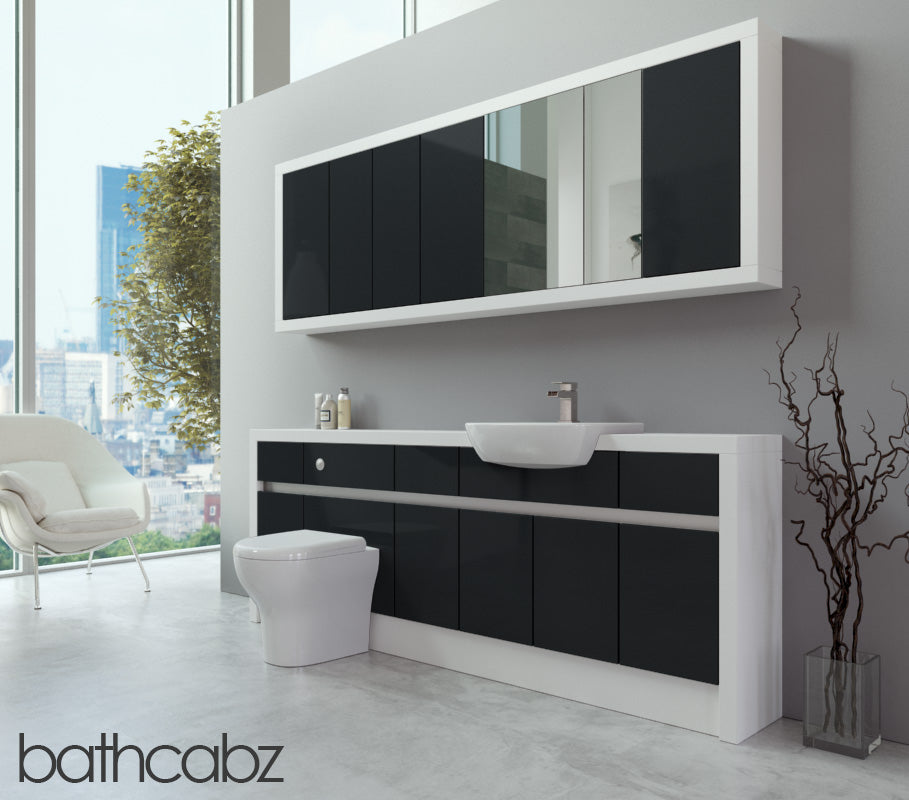 SIDONA WHITE MATT BASE & WALL UNITS BATHROOM FITTED FURNITURE