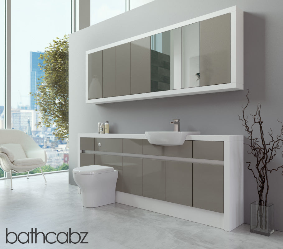 SIDONA WHITE MATT BASE & WALL UNITS BATHROOM FITTED FURNITURE