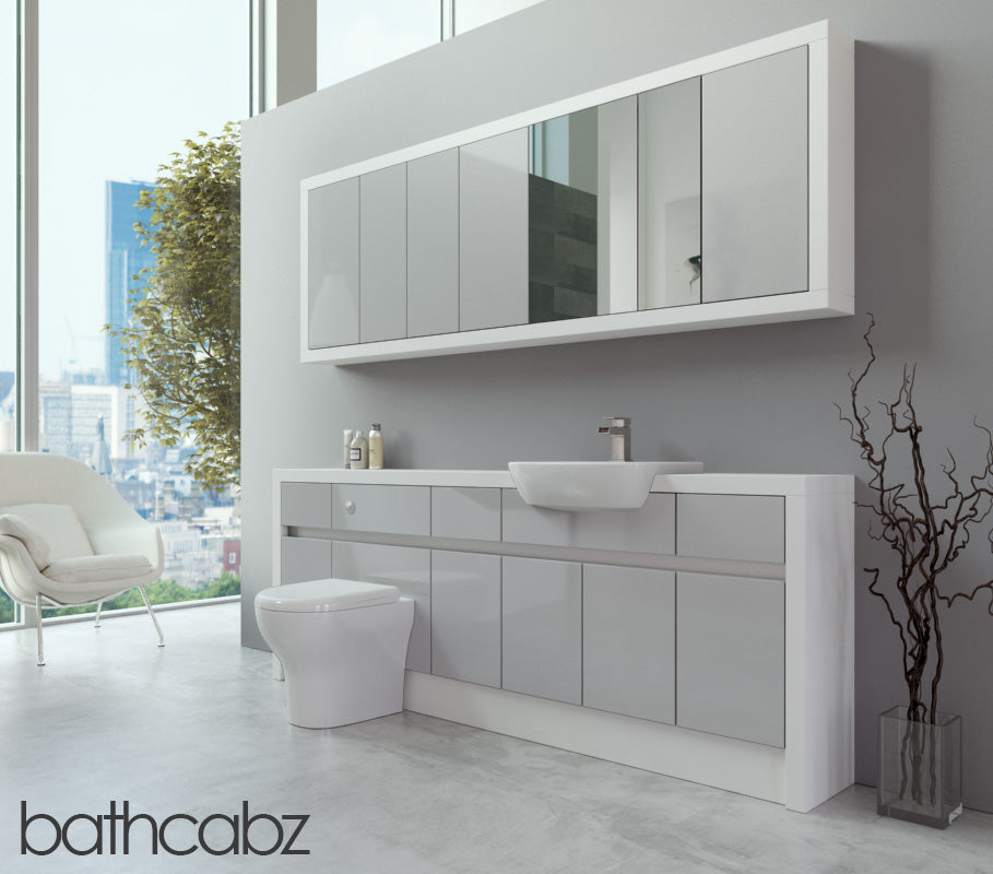 SIDONA WHITE MATT BASE & WALL UNITS BATHROOM FITTED FURNITURE