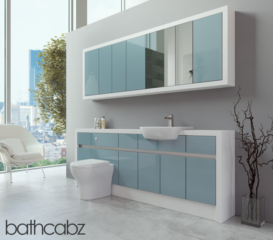 SIDONA WHITE MATT BASE & WALL UNITS BATHROOM FITTED FURNITURE