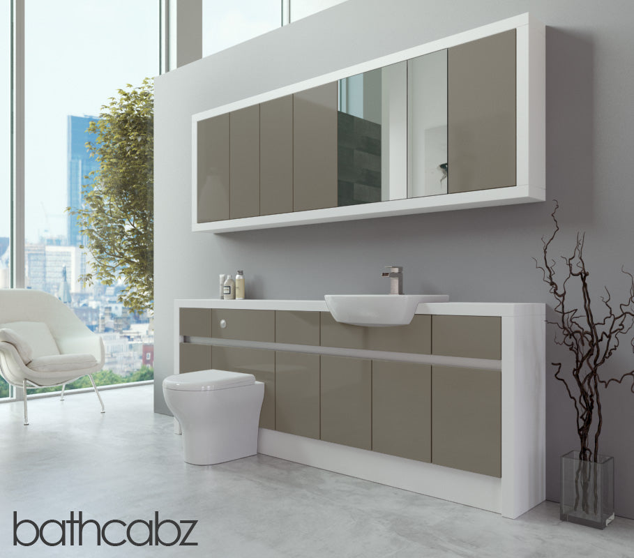 SIDONA WHITE MATT BASE & WALL UNITS BATHROOM FITTED FURNITURE