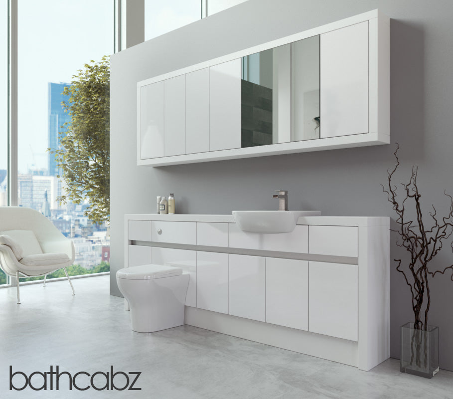 SIDONA WHITE MATT BASE & WALL UNITS BATHROOM FITTED FURNITURE