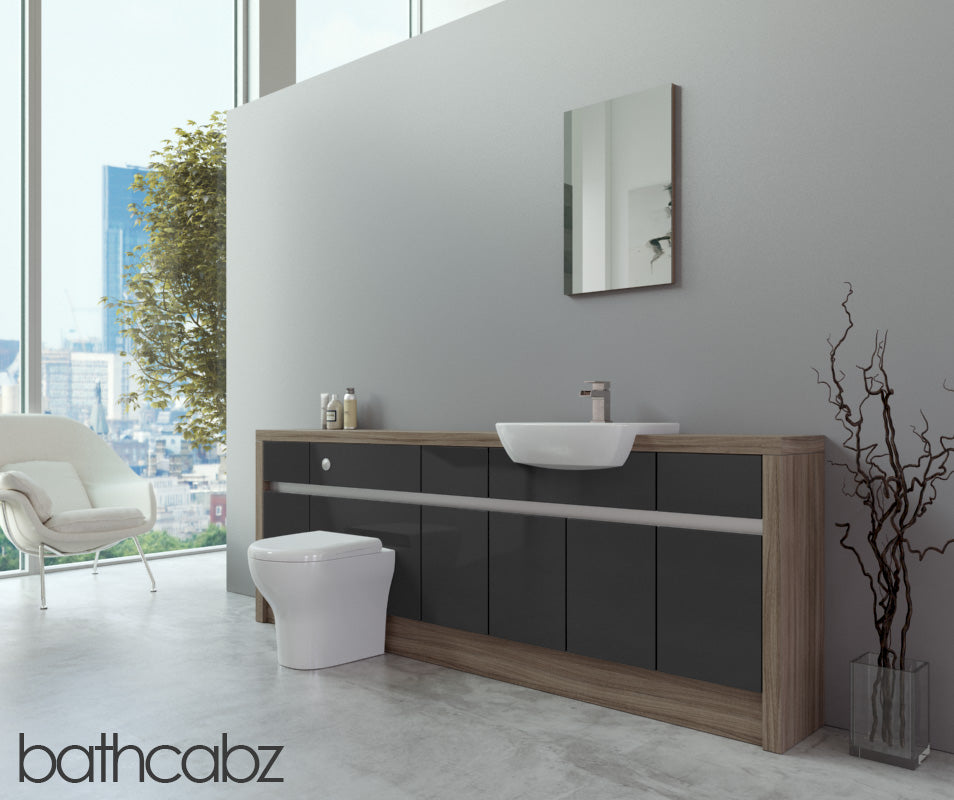SIDONA DRIFTWOOD BASE UNITS BATHROOM FITTED FURNITURE