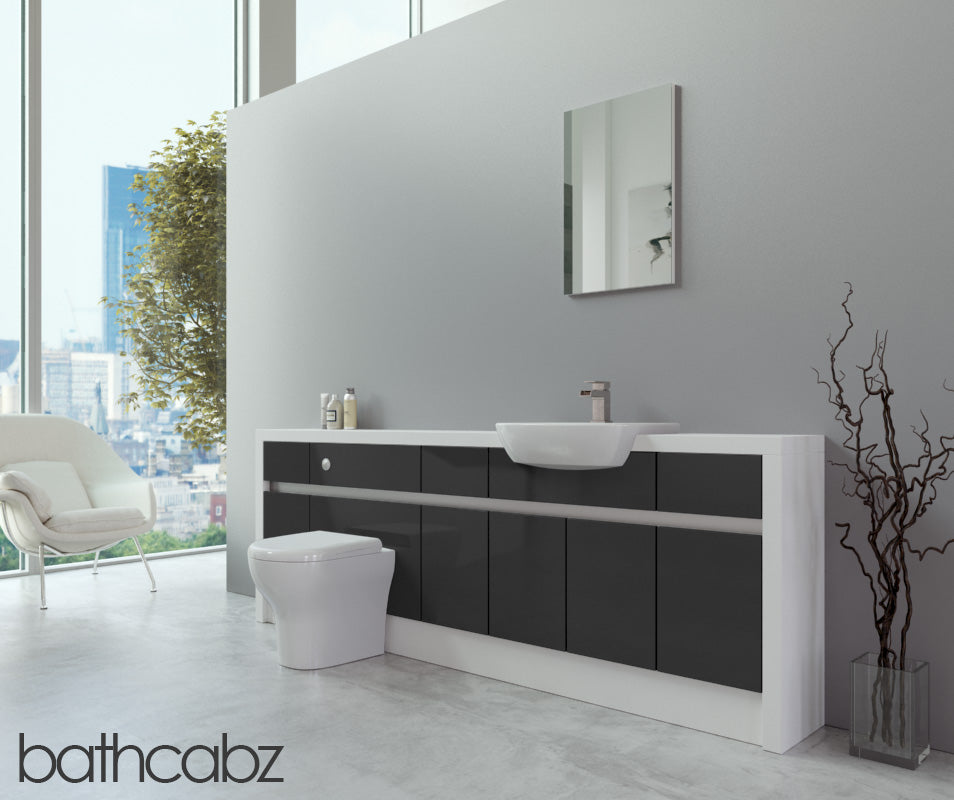 SIDONA WHITE MATT BASE UNITS BATHROOM FITTED FURNITURE