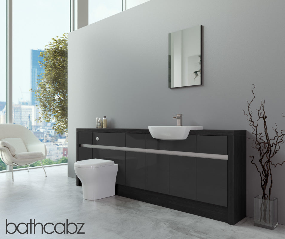 SIDONA HACIENDA BLACK BASE UNITS BATHROOM FITTED FURNITURE