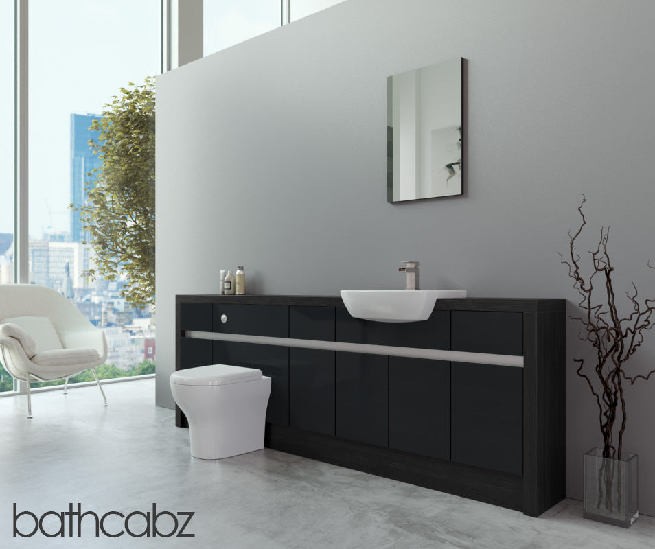 SIDONA HACIENDA BLACK BASE UNITS BATHROOM FITTED FURNITURE