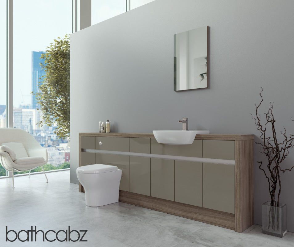 SIDONA DRIFTWOOD BASE UNITS BATHROOM FITTED FURNITURE