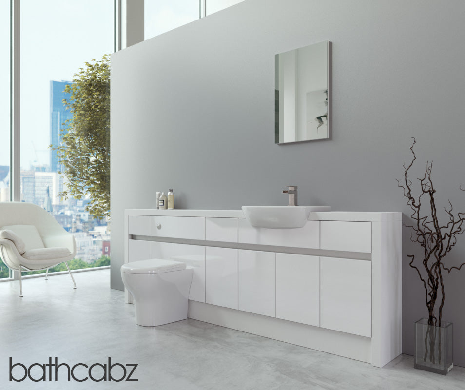 SIDONA WHITE MATT BASE UNITS BATHROOM FITTED FURNITURE