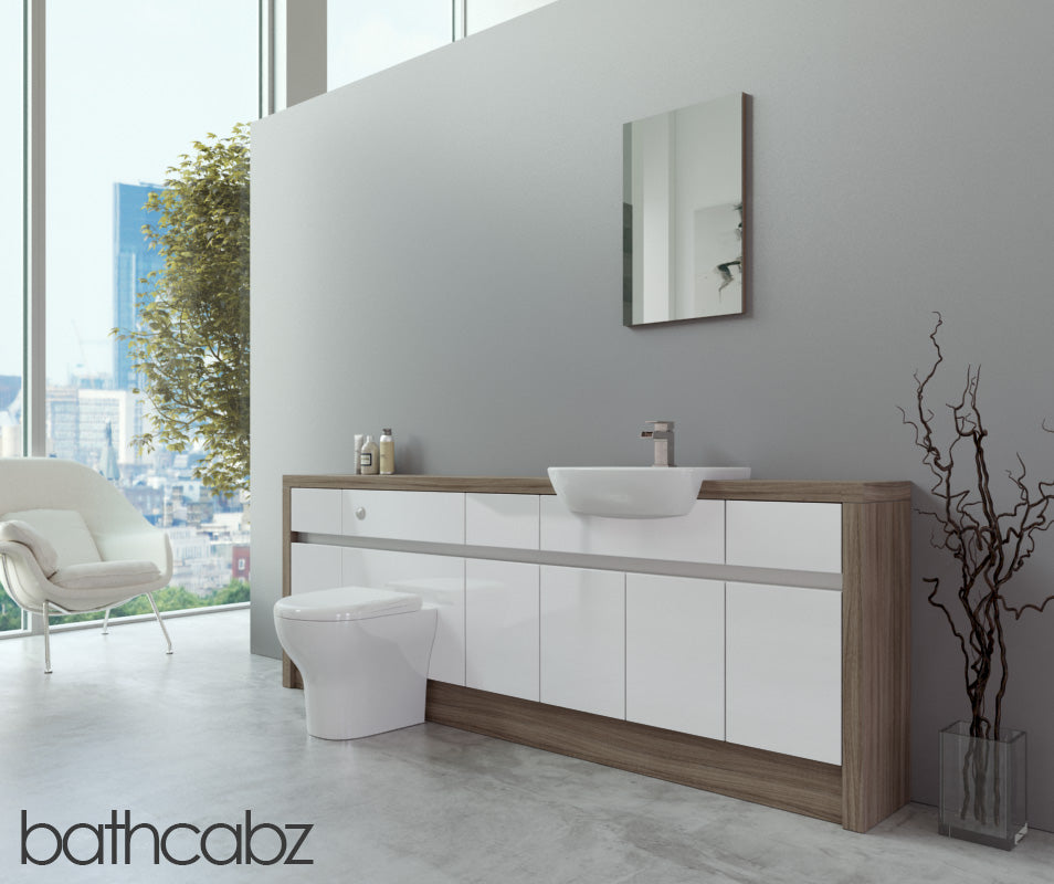 SIDONA DRIFTWOOD BASE UNITS BATHROOM FITTED FURNITURE