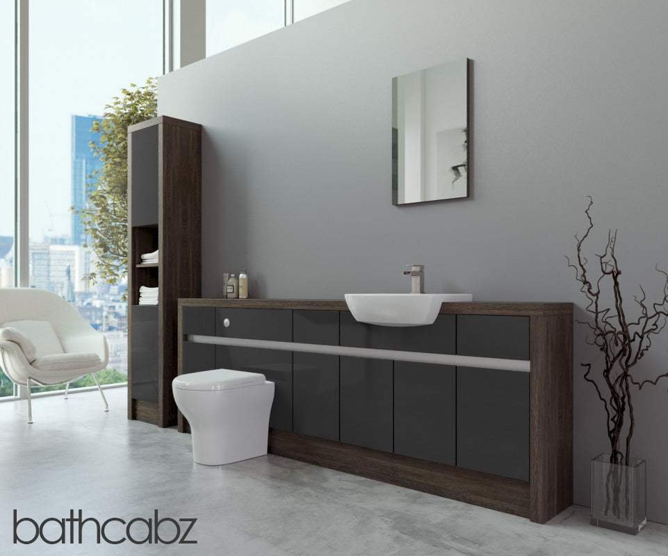 SIDONA MALI WENGE BASE & TALL UNIT BATHROOM FITTED FURNITURE