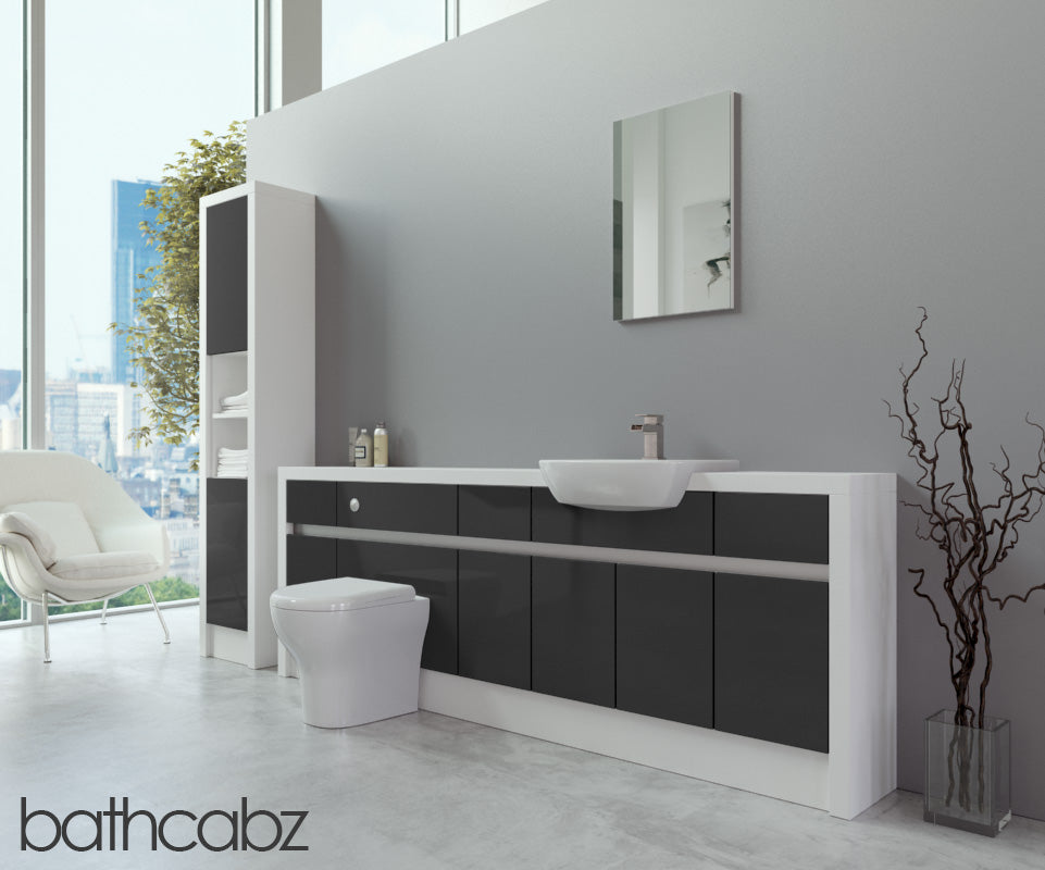SIDONA WHITE MATT BASE & TALL UNIT BATHROOM FITTED FURNITURE