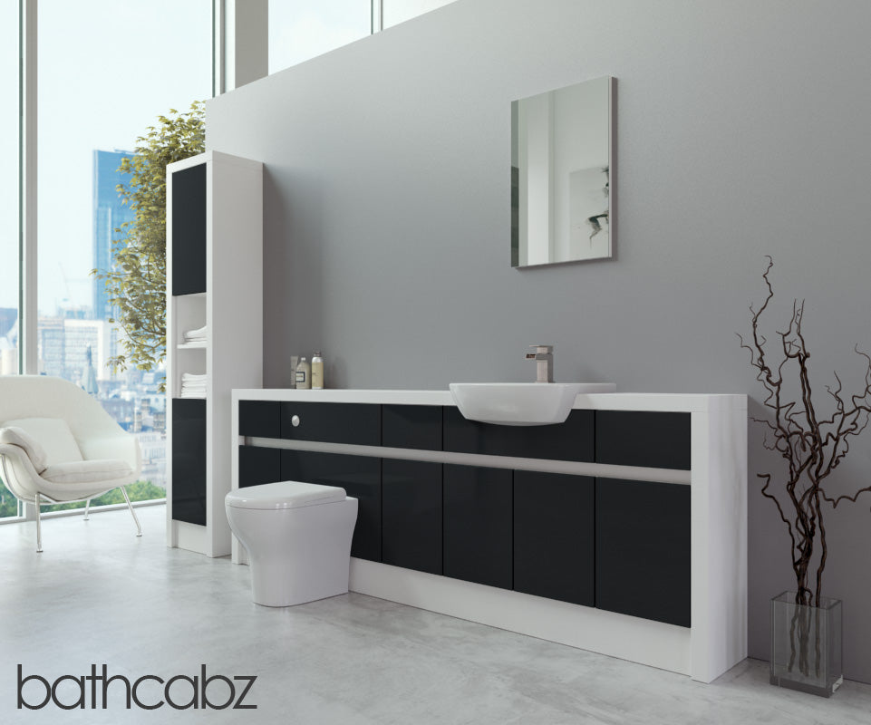 SIDONA WHITE MATT BASE & TALL UNIT BATHROOM FITTED FURNITURE