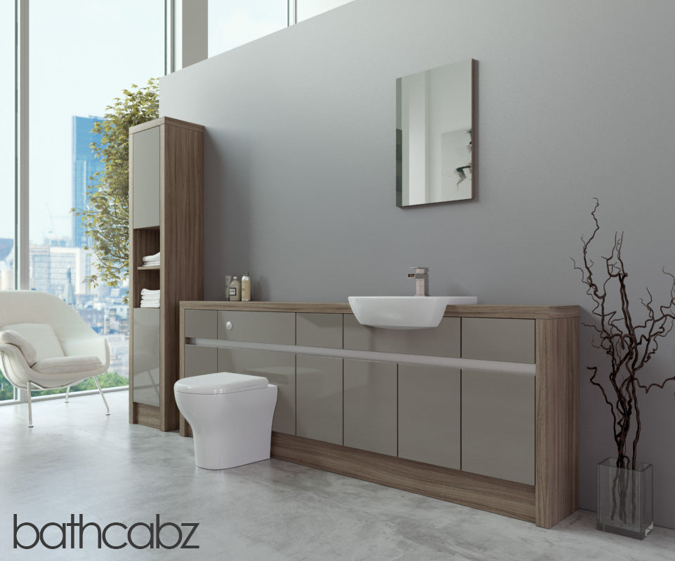 SIDONA DRIFTWOOD BASE & TALL UNIT BATHROOM FITTED FURNITURE