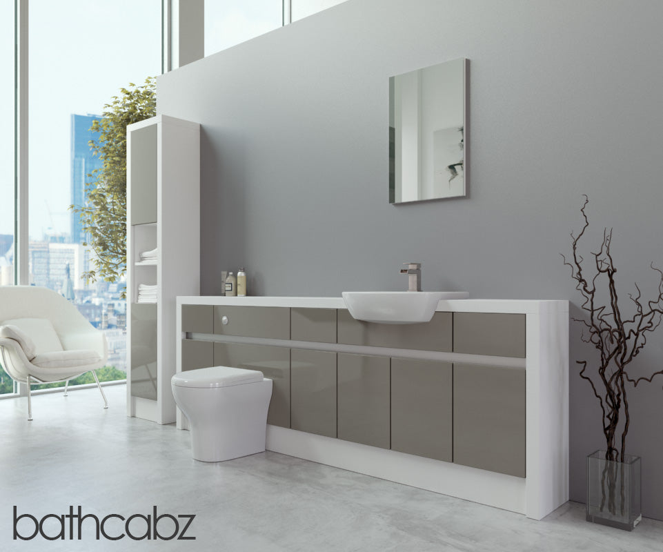 SIDONA WHITE MATT BASE & TALL UNIT BATHROOM FITTED FURNITURE