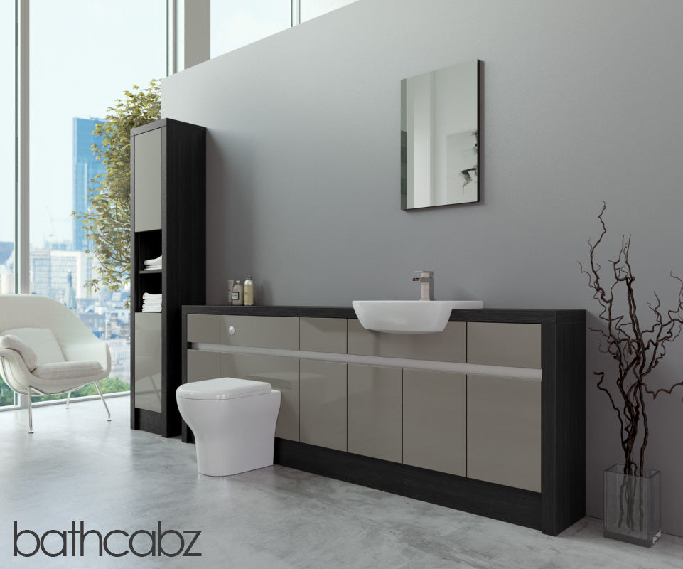 SIDONA HACIENDA BLACK BASE & TALL UNIT BATHROOM FITTED FURNITURE