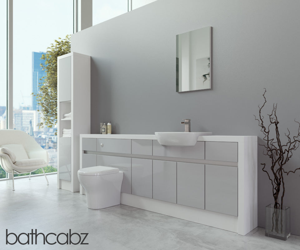 SIDONA WHITE MATT BASE & TALL UNIT BATHROOM FITTED FURNITURE