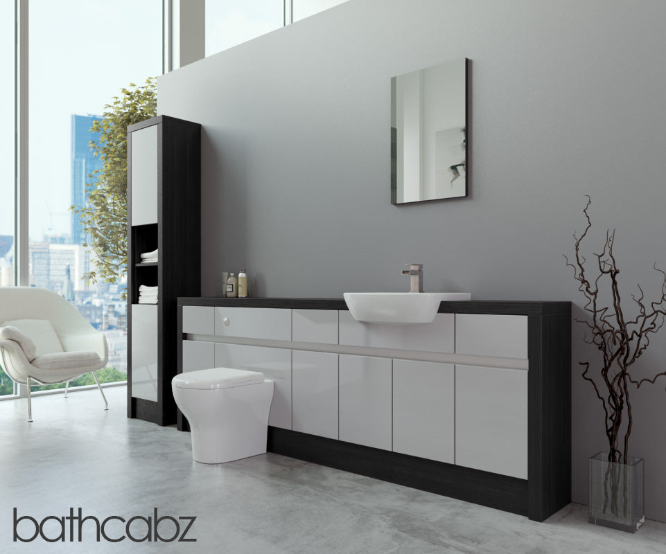 SIDONA HACIENDA BLACK BASE & TALL UNIT BATHROOM FITTED FURNITURE