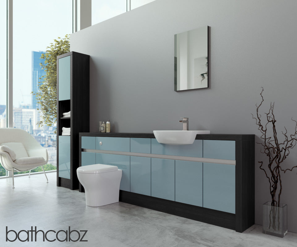 SIDONA HACIENDA BLACK BASE & TALL UNIT BATHROOM FITTED FURNITURE