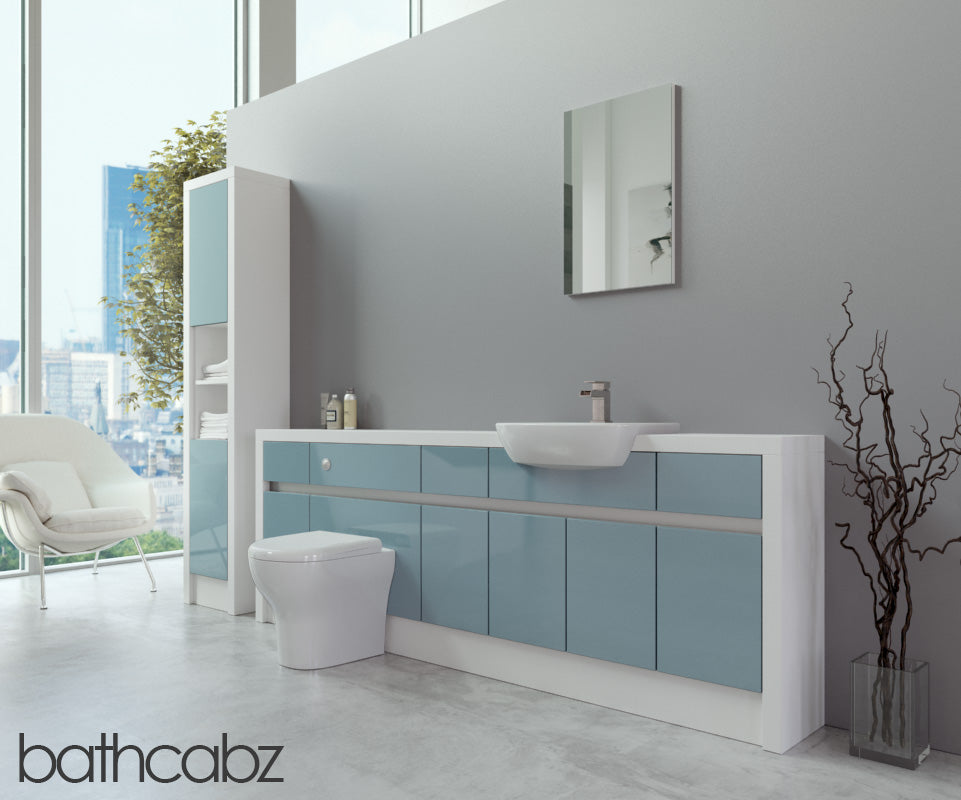 SIDONA WHITE MATT BASE & TALL UNIT BATHROOM FITTED FURNITURE