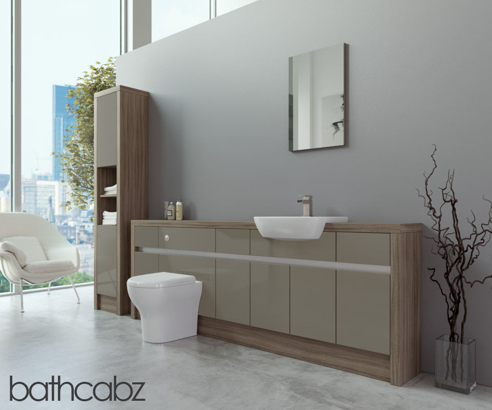 SIDONA DRIFTWOOD BASE & TALL UNIT BATHROOM FITTED FURNITURE