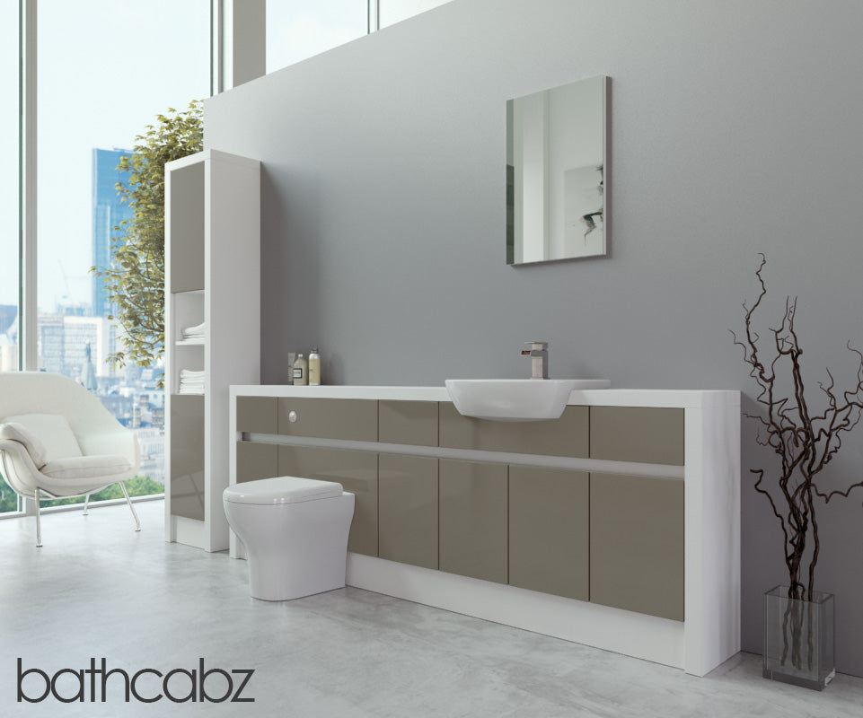 SIDONA WHITE MATT BASE & TALL UNIT BATHROOM FITTED FURNITURE