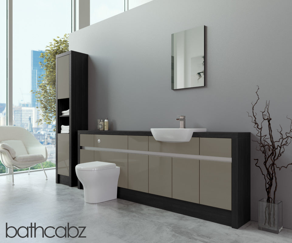 SIDONA HACIENDA BLACK BASE & TALL UNIT BATHROOM FITTED FURNITURE