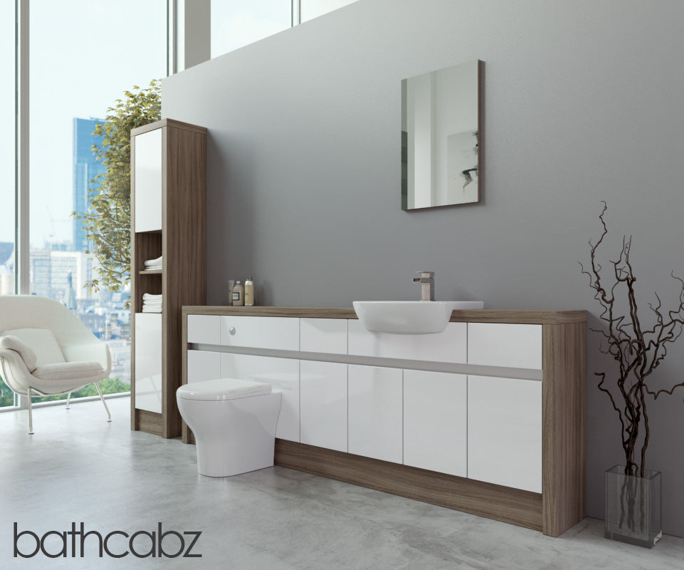SIDONA DRIFTWOOD BASE & TALL UNIT BATHROOM FITTED FURNITURE