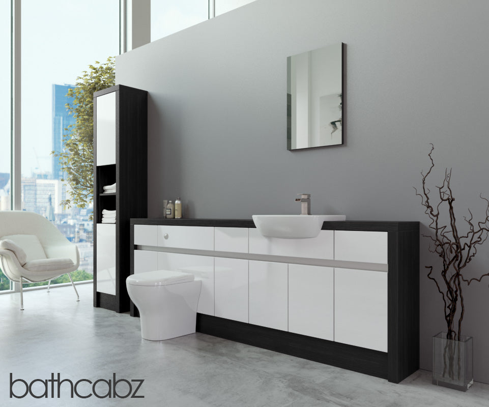SIDONA HACIENDA BLACK BASE & TALL UNIT BATHROOM FITTED FURNITURE