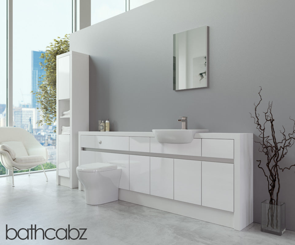 SIDONA WHITE MATT BASE & TALL UNIT BATHROOM FITTED FURNITURE