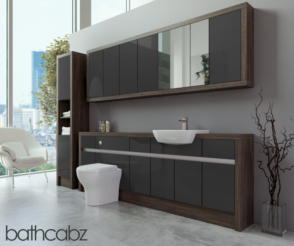 SIDONA MALI WENGE BASE, WALL & TALL UNIT BATHROOM FITTED FURNITURE