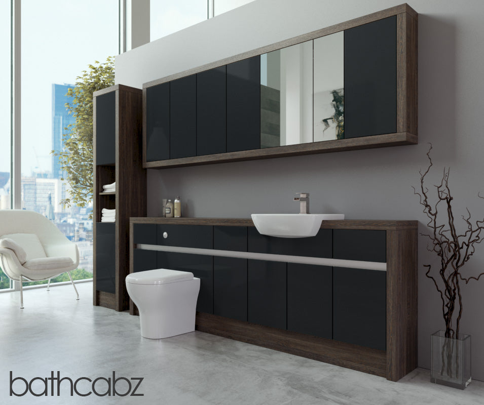 SIDONA MALI WENGE BASE, WALL & TALL UNIT BATHROOM FITTED FURNITURE