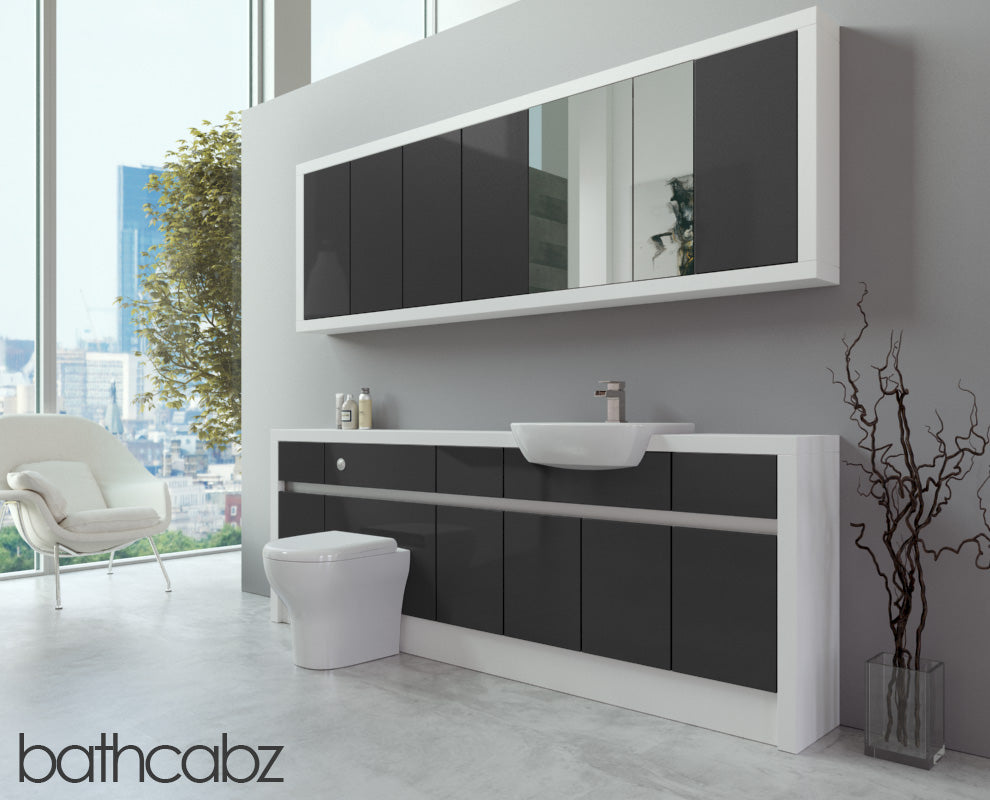 SIDONA WHITE MATT BASE & WALL UNITS BATHROOM FITTED FURNITURE