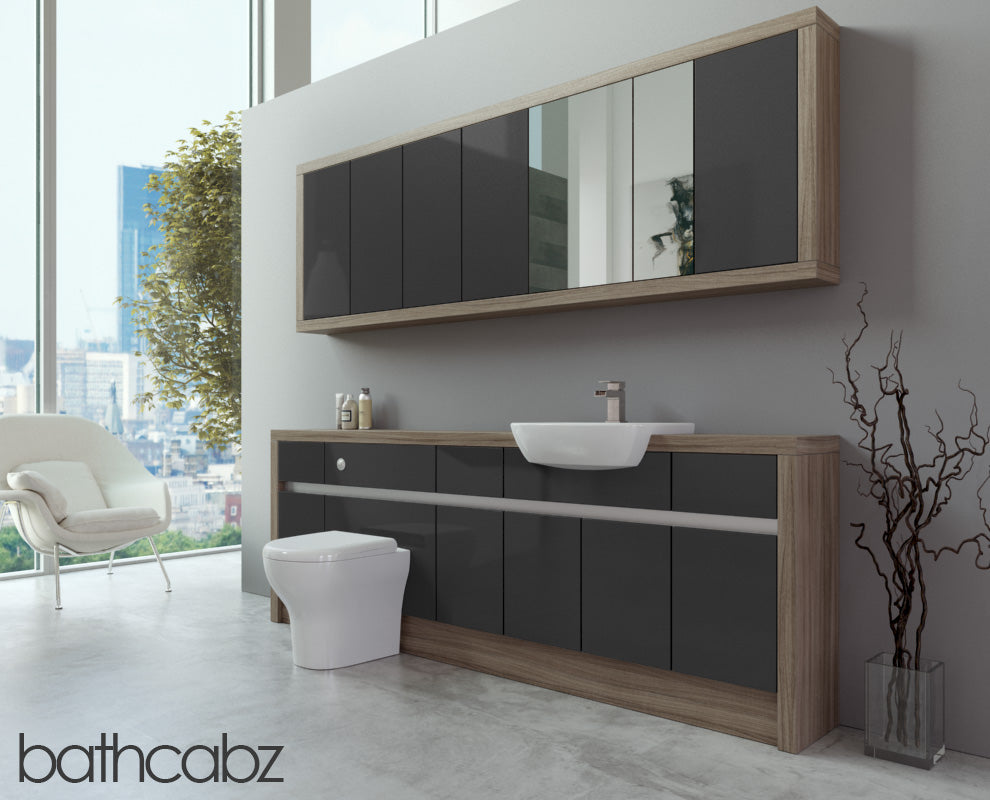 SIDONA DRIFTWOOD BASE & WALL UNITS BATHROOM FITTED FURNITURE