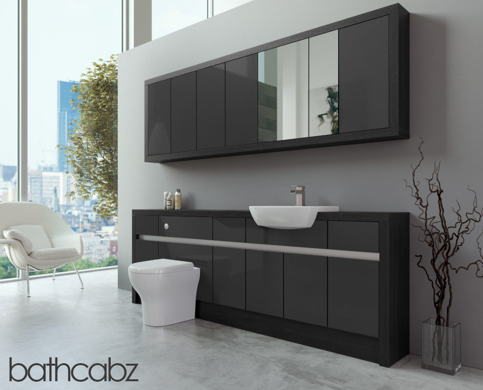 SIDONA HACIENDA BLACK BASE & WALL UNITS BATHROOM FITTED FURNITURE