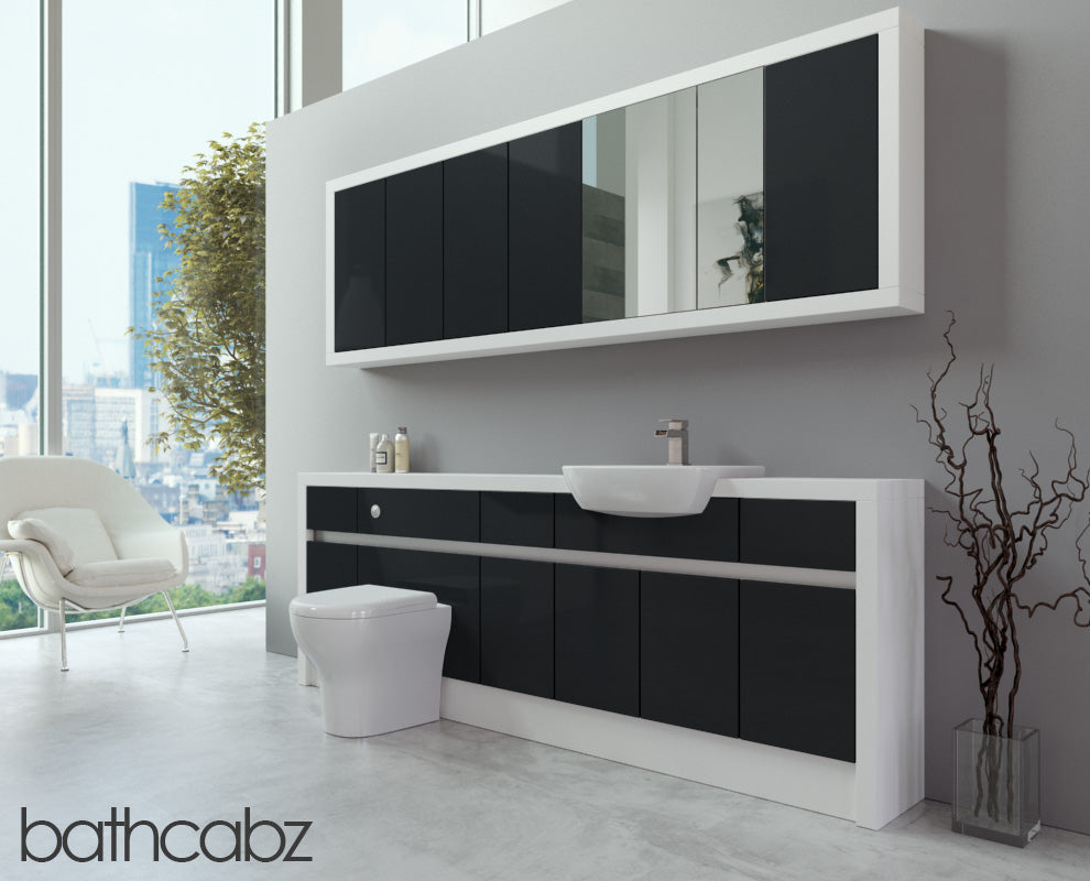 SIDONA WHITE MATT BASE & WALL UNITS BATHROOM FITTED FURNITURE