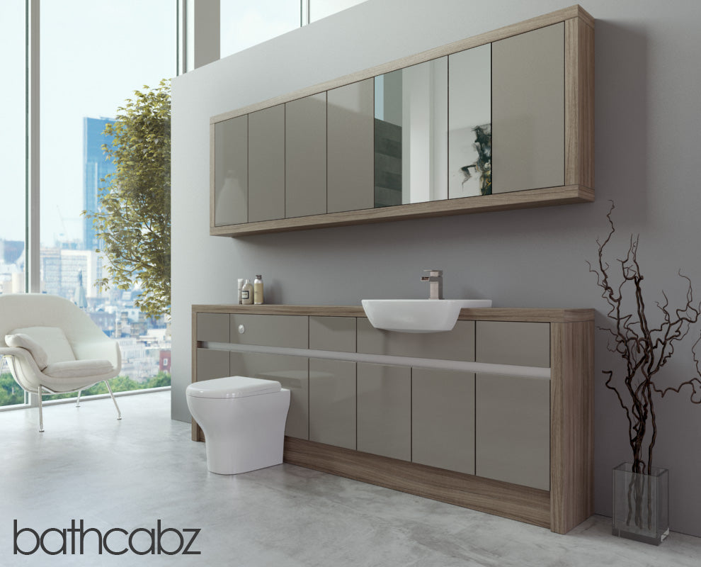 SIDONA DRIFTWOOD BASE & WALL UNITS BATHROOM FITTED FURNITURE