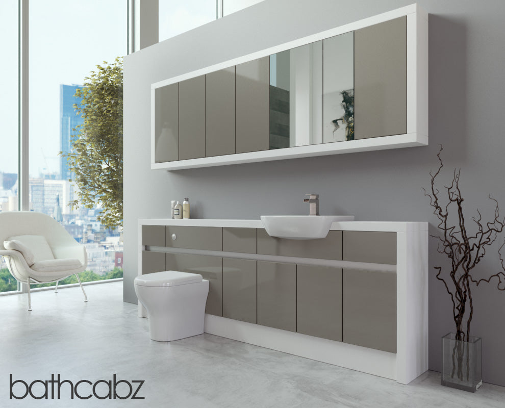 SIDONA WHITE MATT BASE & WALL UNITS BATHROOM FITTED FURNITURE