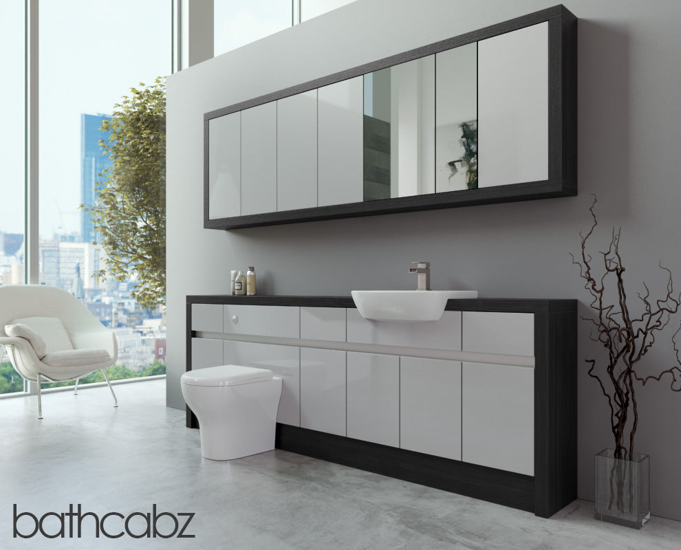 SIDONA HACIENDA BLACK BASE & WALL UNITS BATHROOM FITTED FURNITURE